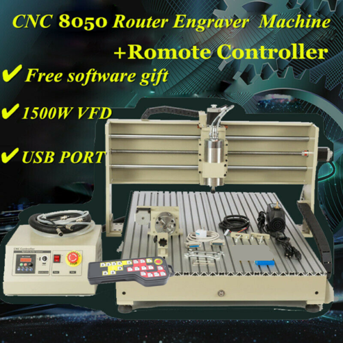 USB 8050 1.5KW 4Axis CNC Router Engraver Engraving Wood Mill Cutter Machine w RC - Picture 3 of 24