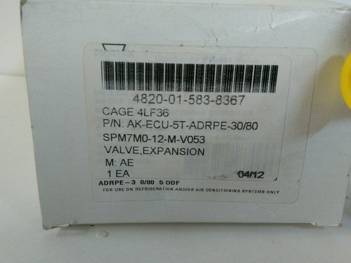 EXPANSIÓN VÁLVULA P/N AK-ECU-5T-ADRPE-30/80 NSN 4820-01-583-8367 - Imagen 4 de 4