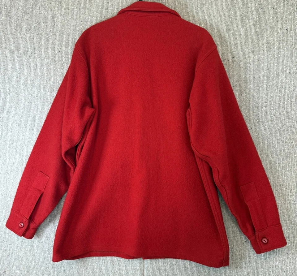 Vtg Boy Scouts BSA Official Jacket Men’s 42 Red 553 Wool Coat Shacket Patches - Image 2 of 4