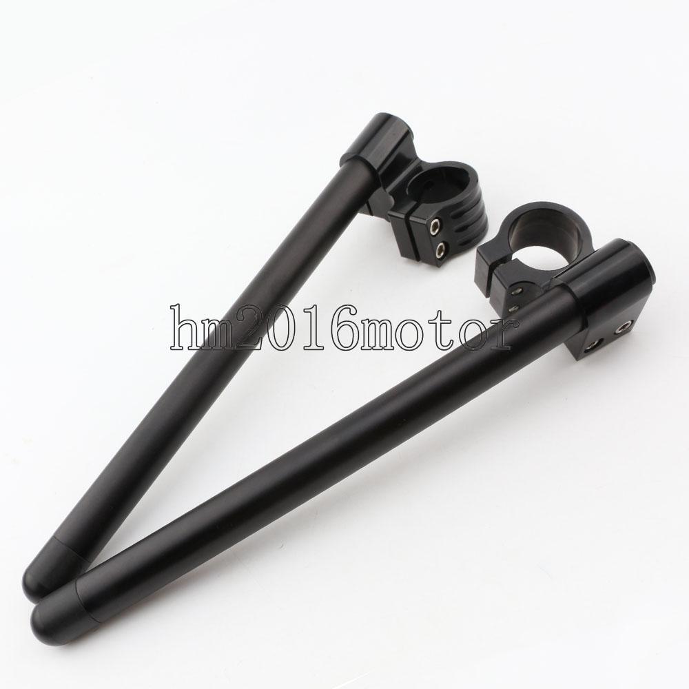 ロックオン Black 41mm Clip On Handlebars For Kawasaki Ninja ZX10 1988