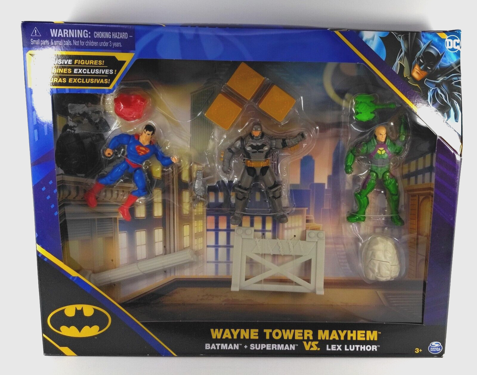 DC Comics Wayne Tower Mayhem Action Figure Playset with Batman Superman & Lex