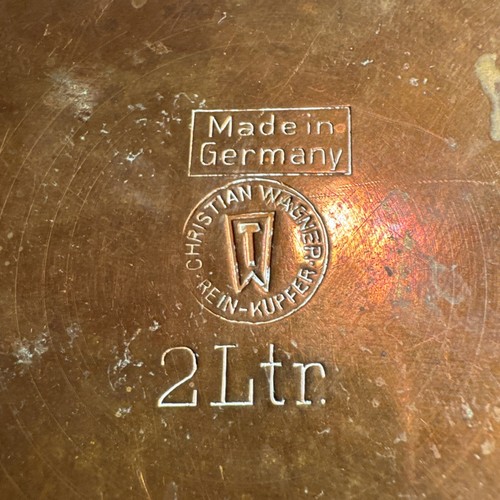 2 Liter Copper Teapot by CHRISTIAN WAGNER, Rein-Kupfer, Made in Germany - Picture 12 of 15