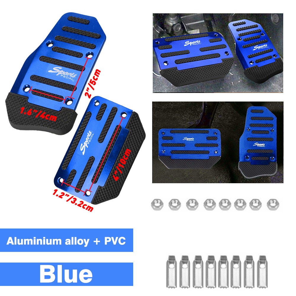 Blue Car Non-Slip Automatic Gas Brake Foot Pad Pedal Cover Accessories Universal