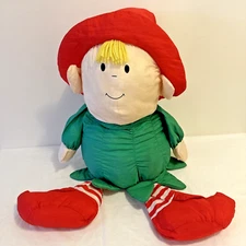 Vintage 1987 Christmas Elf Puffalump Plush 24” Noseless Stuffins Inc Rare