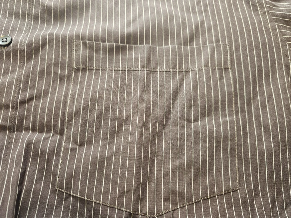 Eighty Eight Men's Brown Striped Long Sleeve Dress Shirt Size L - Image 2 of 4