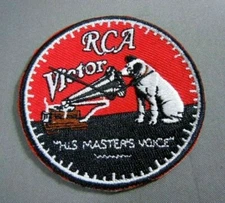 RCA VICTOR PLAYER- NIPPER the Dog- His Master's Voice Embroidered Patch - 2.5"