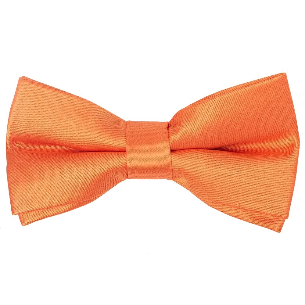 Pre Tied Burnt Orange Satin Boys Bow Tie Age 8-11 Kids Wedding Formal Prom Tie