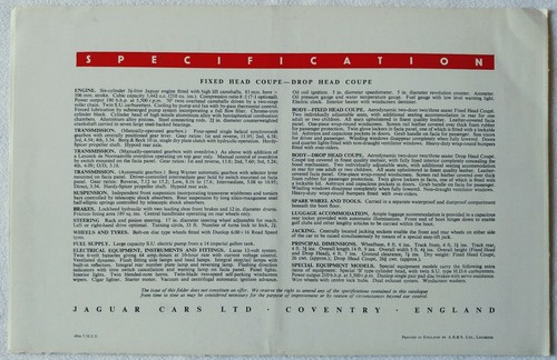 1959 Jaguar XK-150 Disc Brakes Original Sales Brochure Prospekt Depliant - Picture 2 of 6