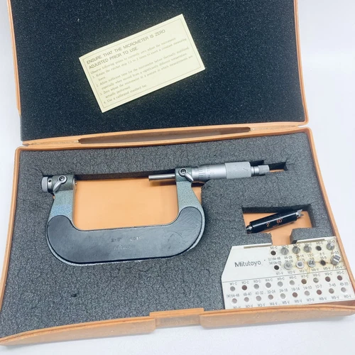 Mitutoyo No. 126-139 Screw Thread Micrometer  1-2" .001"  8 Anvil Sets