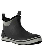 Ubon Men's Ankle Deck Boots Waterproof Fishing Boots Outdoor Rubber Black/Gray