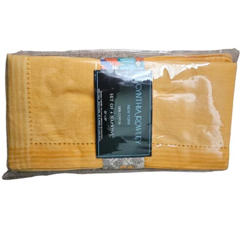 Cynthia Rowley Tablecloth and Napkins Set 60x90 Oblong Summer Spring Yellow New - Picture 3 of 10