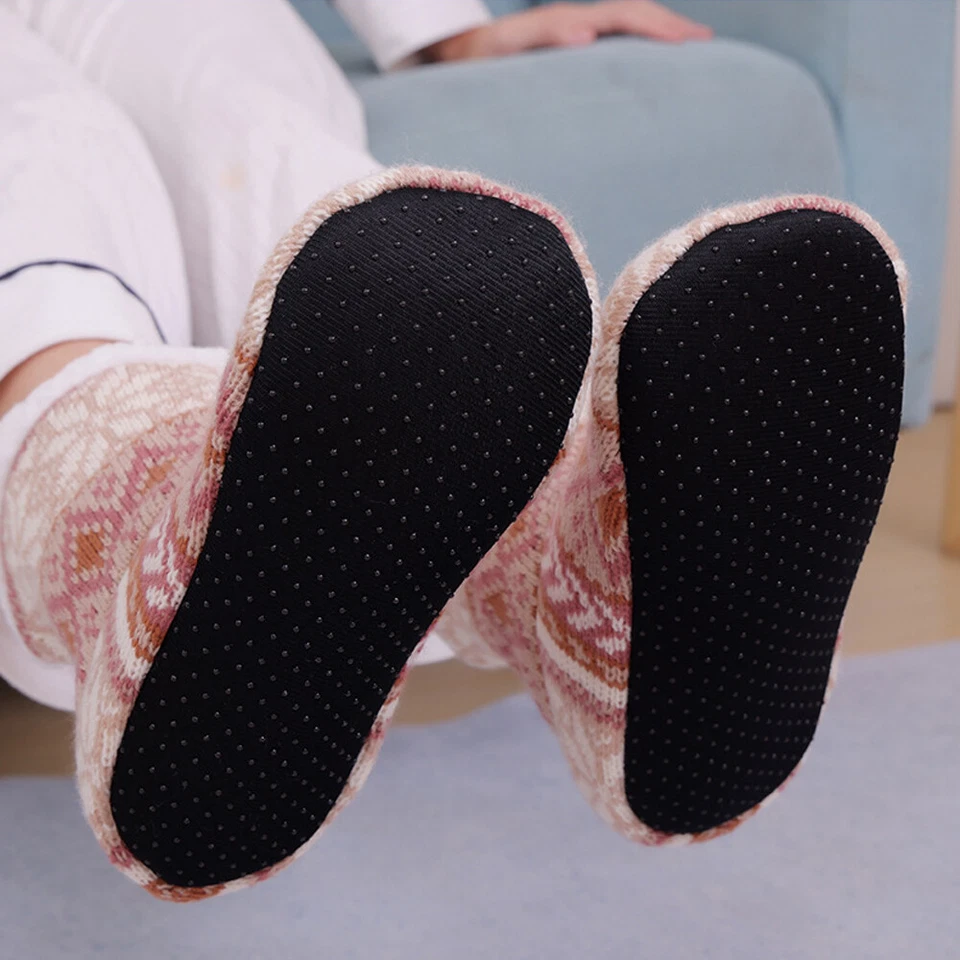 Mujeres Calcetines Zapatilla Suave con Pinzas Esponjosos Invierno Gruesos Térmicos Acogedores Calcetines Foto 4 de 4