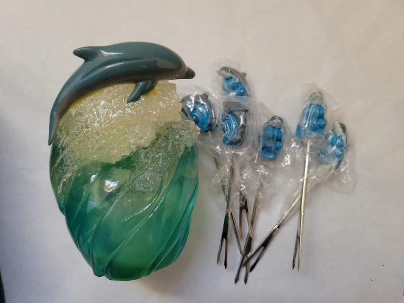 Paradise Ocean Dolphin fondue/crab/lobster forks, Set of 6