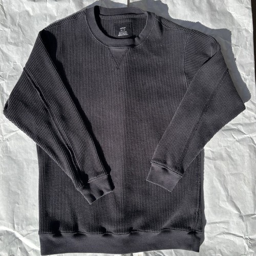 Aerie Size XS Oversized Black Waffle Knit Soft Comfy Sweater long-sleeve T-Shirt - Picture 1 of 6