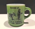 Vintage Glass Mug Crater Of Diamonds State Park Arkansas Cup Green