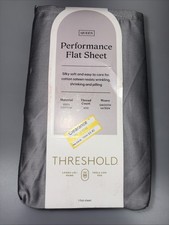 Queen 400 Thread Count Performance Flat Sheet Classic Gray - Threshold: Cotton