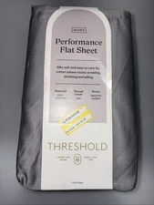 Queen 400 Thread Count Performance Flat Sheet Classic Gray - Threshold: Cotton