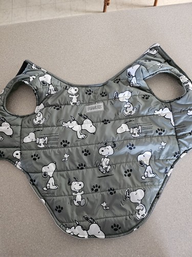Chaqueta grande para perro Peanuts Snoopy & Woodstock ropa para perro diseño a cuadros pre-owne - Imagen 2 de 10