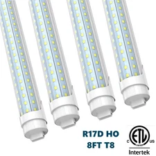 8FT Led Tube Light Bulbs T8 Rotate 90W 8 Foot Led Shop Light R17D HO F96T12 ETL