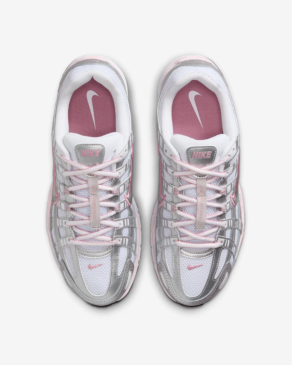 BV1021-108 Nike P-6000 White Elemental Pink Black Metallic Silver