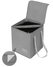 Qozary Clothes Hanger Organizer Bag-Rigid Hanger Storage Containers with Lid ...