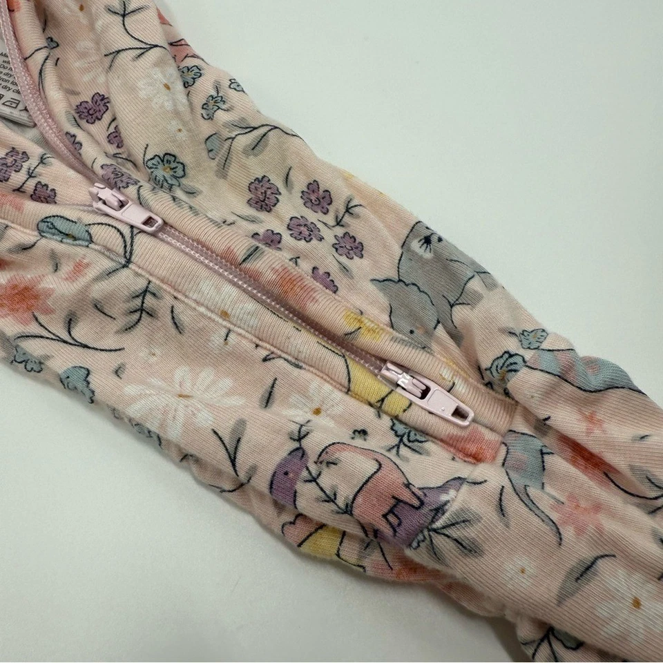 Angel Dear Baby 2 Vías Cremallera Volantes Espalda Footie Floral Dinosaurio 6-9 meses Una Pieza Foto 4 de 4