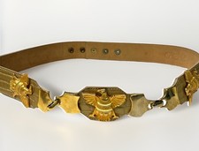 Vintage CACH Embossed Gold Faux Crocodile Belt With Gold Eagles Women s Medium