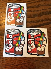 Mello Smello Cola Scratch N Sniff Stickers Set Of 3 80’s Read Disc. 