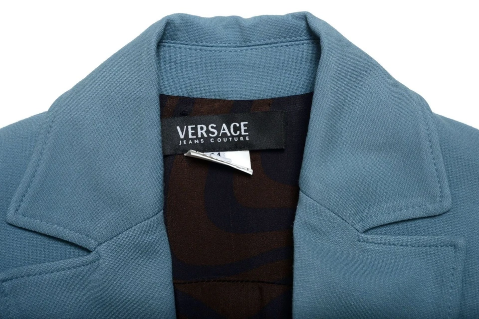 Blazer Versace Jean's Couture para mujer azul claro con un botón talla XS S L Foto 3 de 3