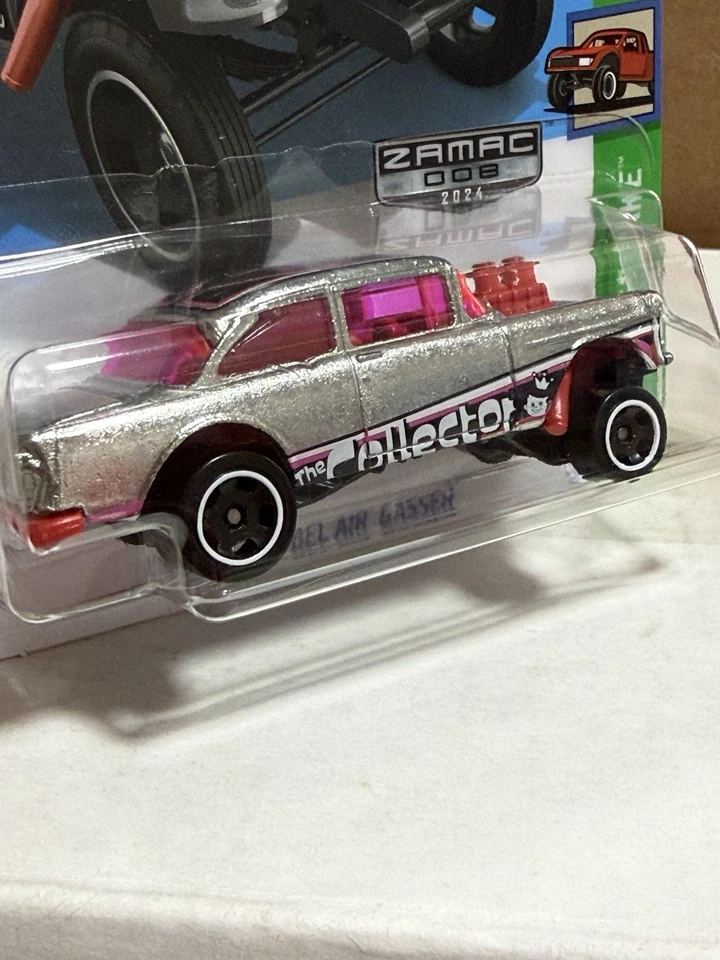 RARE Hot Wheels *TAMPO SLIDE ERROR* ‘55 Chevy Bel Air Gasser  ZAMAC Reverse Rake - Image 3 of 4