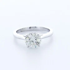 2.22ct Natural Diamond K/SI1 Excellent Cut Round Brilliant 14K White Gold 4-Pron