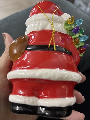 Mr. Christmas Follow The Magic Ceramic Light Up Santa Ornament Figure H223022 2C - Picture 8 of 8