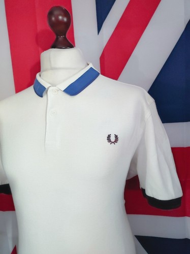 Fred Perry Block Tipped Polo - 2XL - White - Mod Casuals 60's
