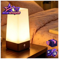 Tischlampe Retro LED Nachtlicht Mit Kabellosem PIR Bewegungsmelder Weiß