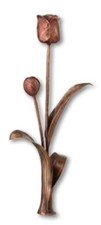 Tulipano in bronzo 51x18,5 cm statua scultura cimitero tomba