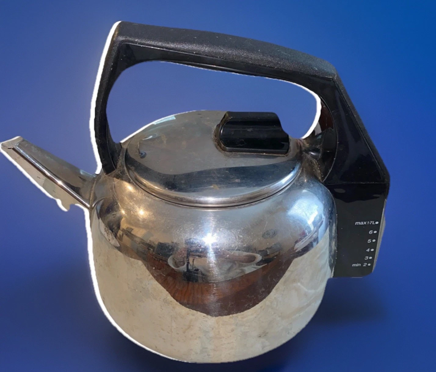 Vtg 1970s Russell Hobbs Electric Kettle 3104 K3 Series MCM Silver NoCord UK Rare