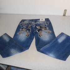 Kosmo Alien  Jeanshose Stickerei Gr. 36 Damenjeans Damenhose Hose Blau Top