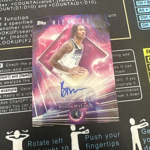2025-26 Topps Midnight Bones Hyland Dark Matter Auto Minnesota Timberwolves