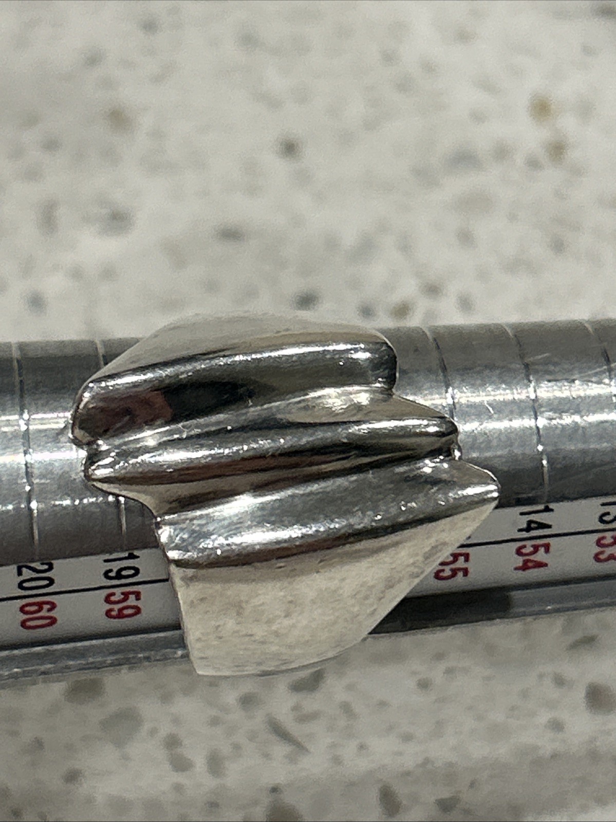 Sterling Silver Solid  Ribbed Band Statement Ring… - image 8