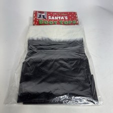 Santa Costume Boot Tops With Faux Fur Trim Adult One Size Fits Most