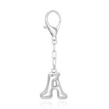 Gold Bubble Initial Keychain For Women Handbag Charms Fashion Silver a