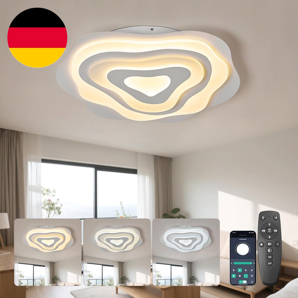 Led Deckenleuchte Dimmbar Mit Fernbedienung, 50Cm Modern Led Deckenlampe Wohnzim-image