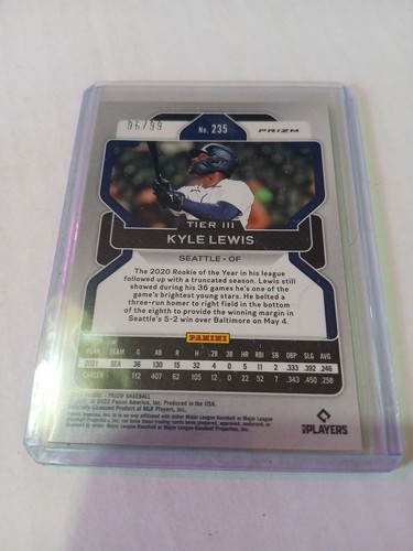 2022 Panini Prizm - Tier III Kyle Lewis #235 Red Prizm /99 - Picture 2 of 3