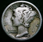 1923-S Mercury Dime - 90% Silver - Free Shipping!