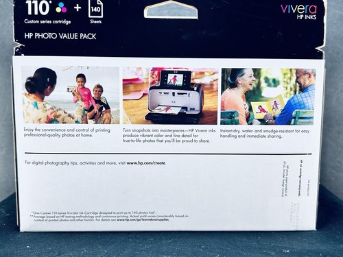 HP Photo Value Pack 4x6 Glossy 110 TriColor Cartridge EXP 10/2010 8/2011 Qty 2 - Picture 5 of 8