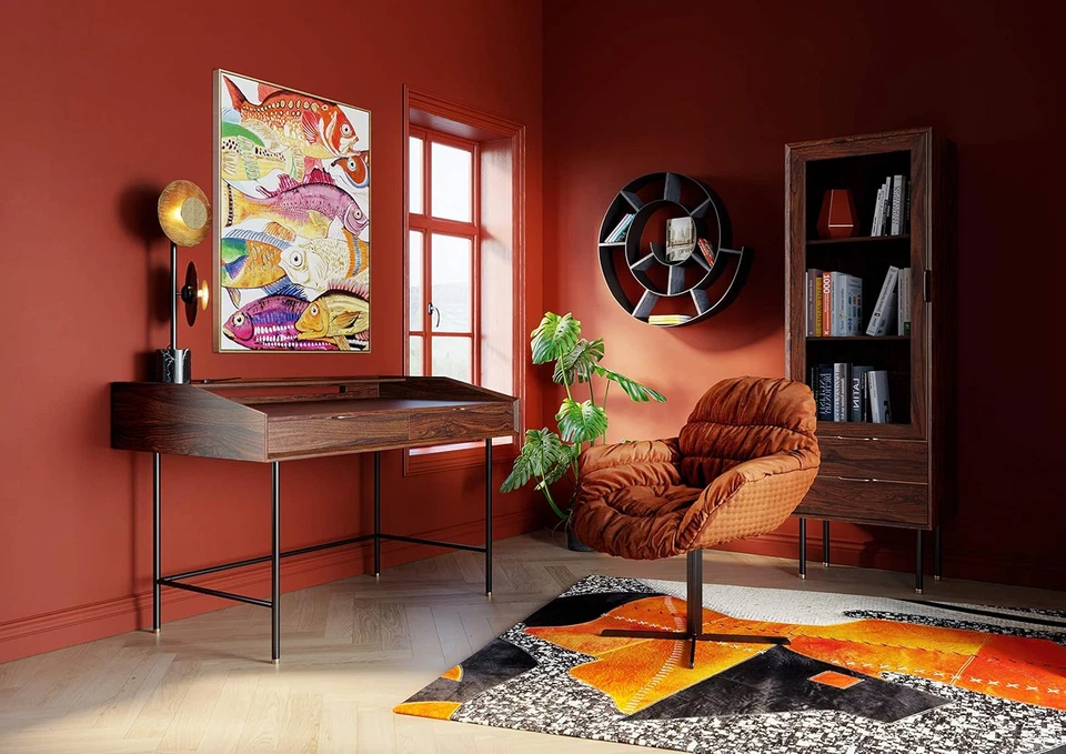 Design Scaffale Da Parete Snail, Libreria, Argento/Grigio, 74X82X13Cm, Forma Chi - Immagine 2 di 4