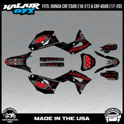 Graphics Kit for Honda CRF250R (2018-2021) CRF450R (2017-20) Rebel - RED-SHIFT