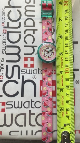 Swatch Flik Flak Kids Learning Watch Textile Pink And Watermelon - Picture 5 of 5