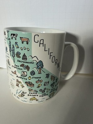 222 FIFTH MY PLACE CALIFORNIA PORCELAIN 5'' LARGE JUMBO COFFEE TEA MUG CUP