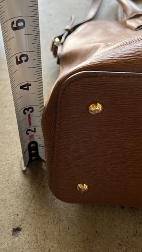 Vintage Ralph Lauren - LRL Brown Caramel Leather Dome Bag - Purse - Excellent - Picture 9 of 20